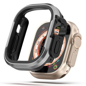 Aluminum alloy Case For Apple Watch Ultra 2 49mm series 9 8 7 6 se 5 TPU Bumper+Metal Frame For iWatch 45mm 41mm 44mm 40mm Cover H260321