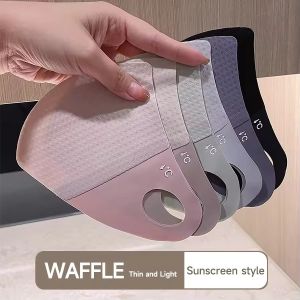 New Summer Ice Silk Mask Women Anti-UV Traceless Sunscreen Sunshade Mask Waffle Fashion Shade Mask