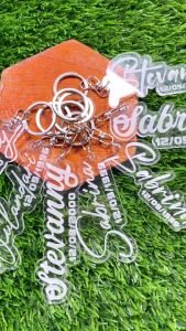 Gantungan Kunci Akrilik Custom Nama Dan Tanggal Lahir Sehari Jadi Tanpa Minimal Order