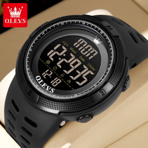 OLEVS Jam Tangan Pria Anti Air Original LED Digital Terbaru Tampilan Ganda Analog Multi Fungsi Jam Alarm Pengatur Waktu Men Watch