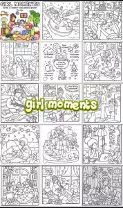 GIRL MOMENTS Cute And Comfy Coloring Book Coco Wyo Buku Mewarnai Anak Remaja Dewasa Aesthetic Kertas Super Tebal