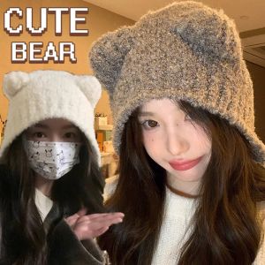 หมวกคู่หมวกบีนนี่ถักโครเชต์แบบคู่ Y2K ร่วมกันเนื่องจากถักตูกตา ตั้งชื่อใหม่ หมวกป้องกันหูแฟชั่นอเนกประสงค์ คุณต้องเลือก