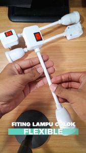 FITING LAMPU FLEXIBLE E27 COLOK SAKLAR FITING KONVENTER ON / OFF