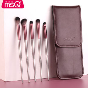 MSQ Meishou 5pcs Small Lotus Eye Shadow Brush Set Eye Makeup Blending Brush Tools Long Handle Cosmetic Brushes for All Skin Types