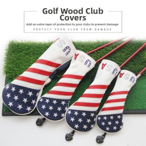 Waterproof Golf Club Head Cover with National Flag Embroidery