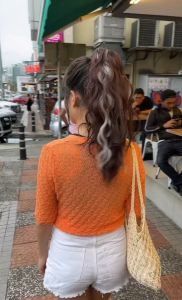 【Ship from KLReady Stock】40cm Fluffy Corn Hot Women Wig Hair 4 highlight Colors