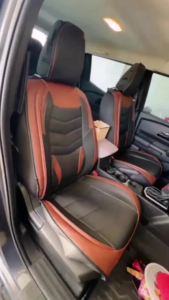 Premium Leather & Ice Silk Seat Covers 5-Seater Full Wrap Waterproof Anti-Scratch Compatible with Toyota Vios/Mitsubishi Montero Sport/Isuzu D-Max/Honda City SUV Sedan Pickup Trucks Car Interior Accessories