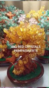 Feng Shui Decor Money Tree Wealth Abundance Prosperity Healing Crystal Gem Stones Citrine Green Jade Amethyst Rose Quartz Coloful Stones Attracts Money Business Career and Good Relationship Lucky Charm Pampaswerte
