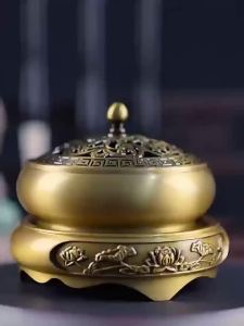 Lọ Đốt Trầm Hương Đồng Phong Cách Trung Hoa Sang Trọng Nhẹ Nhàng Dùng Trong Nhà Tương Thích Với Trầm Hương Đàn Hương Thích Hợp Cho Phòng Khách Gia Đình.
