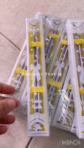 (isi 100) Souvenir Sumpit Stainless Kemasan MIKA MOTIF Sovenir Ultah Pernikahan Chopstick