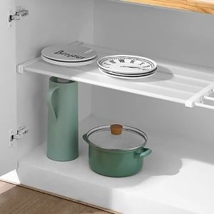 JOM23 Adjustable Closet Shelf Storage Rack Cabinet Organizer Shelf Divider Layered Partition Expandable Separator