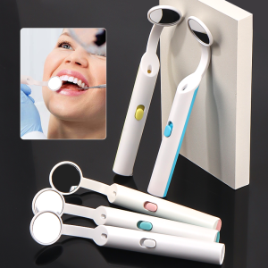 LED Light Dental Mirror Mouth Teeth Examination Stomatoscope Oral Examination Mirror Checking Multi-functional Portable Tools