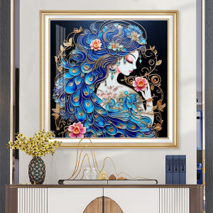 QIANHONGXIU | New Beautiful Peacock Princess Simple Modern DIY Cross Stitch 2026