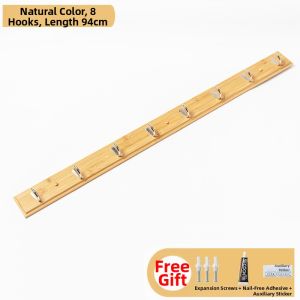 Wall Wooden Hook Rack For Hanging Bags And Storage