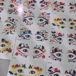 12Pcs Halloween Luminous Temporary Tattoos Glow In Dark Skull Ghost Pumpkin Spider Tattoo Stickers for Party Eye Face Body Decal