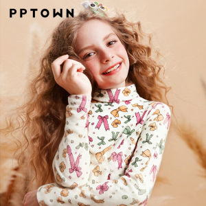 PPTOWN | Girls Warm and Fleece-lined Turtleneck Base Layer