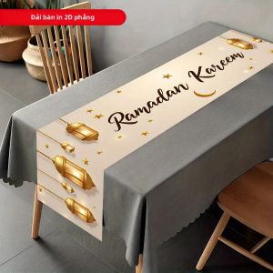 Khăn Trải Bàn Hồi Giáo VIKAMA Trang Trí Ramadan Sang Trọng Chất Liệu Vải Lanh Bền Dễ Vệ Sinh Dành Cho Nhà Hàng Và Nhà Người Hồi Giáo