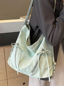 Túi Đeo Vai Đôi Màu Xanh Bạc Hà Dung Tích Lớn Túi Đeo Chéo Thường Ngày Cho Nữ Túi Đeo Vai Đơn Thời Trang Mới 2025 Túi Đựng Đồ Dùng Học Tập