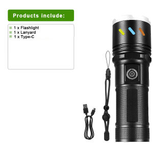 Super Bright Flashlight 99000000LM Long Range Torch COB Light Powerful Flashlights Rechargeable Lights Outdoor Fishing Camping