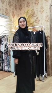 [ Nitaranz ] New Abaya Dubai Exclusive Lengan Balon Motif Petir