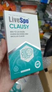 men vi sinh LiveSpo Clausy giảm rối loạn tiêu hóa cho người uống kháng sinh hộp 10 ống