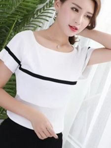 Áo Sơ Mi Ren Mỏng Mùa Hè Bằng Lụa Băng Ôm Vừa Vặn Cổ Chữ V Tay Ngắn Áo Sơ Mi Voan Đa Năng Kiểu Pháp