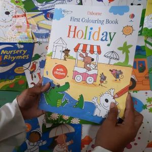 Buku Mewarnai Anak Usborne First Colouring Books with Stickers