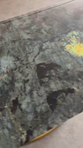FINAL SALE! 2m Natural Brazilian Labradorite Marble "In Stock With Most Selections In Singapore" From Brazil Customization For Dining Coffee Side Table Feature Wall Granite Stone Real Marble - Blue Emerald