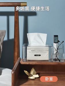 Desktop tissue box. Simple and transparent. Home living room and restaurant tissue box. Napkin storage box