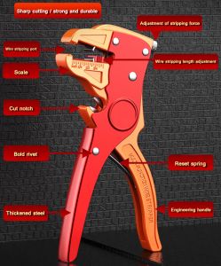 Multifunctional Duckbill Pliers Automatic Wire Stripper Flatwire Cutter Cable Wire Crimping Plier Hardware Tools 鸭嘴钳剥线钳