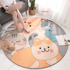 KARPET BULU BULAT MODERN MINIMALIS LUCU KOREA DIAMETER 100CM & 140CM