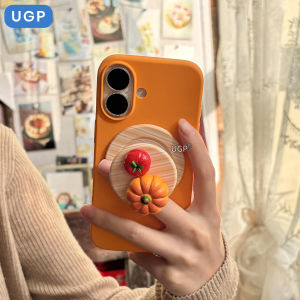 UGP | Cute 3D Stand Phone Case Orange Silicone Anti-Drop Full-Protection