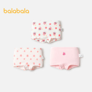 Balabala Girls Underwear Cotton Boxer Briefs Spring New Kids Triangle Shorts Skin Friendly Cute No Wedgie 3 Pack