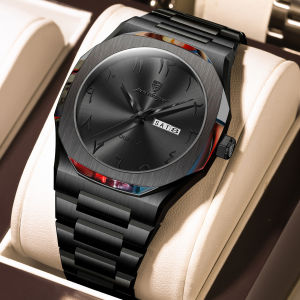 POEDAGAR fashion watch for mens waterproof original korean style luxury stainless steel digital wristwatch