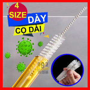 Combo 4 Cọ Rửa Ống Hút Cọ Chà Rửa Chai Lọ Đầu Nhỏ Cán Dài Cây súc bình