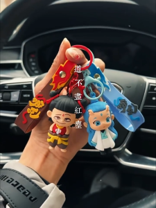 พวงกุญเเจห้อยกระเป๋า พวงกุญเเจการ์ตูนนาจาเเละเพื่อนๆ พวงกุญเเจรถยนต์ สีสันสดใส น้ำหนักเบา พร้อมส่งในไทย !!
