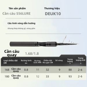 DEUKIO Mini Thu Nhỏ Di Động Cần Câu Quay 33Cm Siêu Nhẹ Carbon Thu Nhỏ Cần Câu Công Suất Trung Bình Cho Đại Dương Sông Hồ