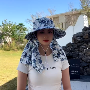 Topi Anti Matahari / Topi Pantai Visor Lipat Wanita Lebar/ Topi Pantai  Cadar Penutup Wajah Topi Pancing / Topi Gunung / Topi Berkebun / Topi Bucket / Topi Masker / Topi Cadar ANTI UV MLH  TP31