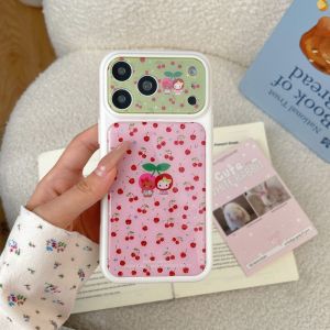 Sanrio | Pink Full Screen Cherry KT Phone Case for iPhone 17 Pro Max 16 Pro 15 Pro Max Luxury High-end Shockproof Protective Back Cover