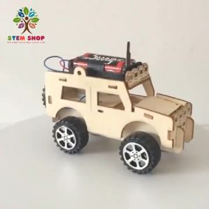 Đồ chơi STEM. Lắp ráp Mô hình ô tô chạy pin AA bằng gỗ DIY. Đồ chơi giáo dục phát triển tư duy khoa học cho bé. STEM3G