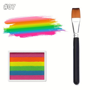 Water-Soluble Rainbow Striped Face & Body Paint Set with 1 BrushUV Glow-in-the-Dark Rainbow ibrant Body Paint Ideal for Hallowe