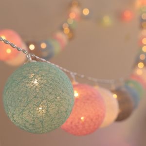 20 LEDs Cotton Ball Globe String Fairy Lights Bedroom Wedding Xmas Party Decor Hari Raya  [CHRISTMAS GIFT]