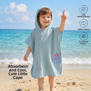 TONGLIANCHUXIN | Cotton Muslin Baby Hooded Bath Towel