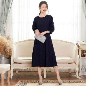 Elegant Spring Outfit Womens Dress Commute Slimming Daily Wear Small Ceremony Dress Korean Style Butterfly Knot A-Line Skirt