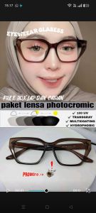 KACAMATA CATE EYE KODE 210302 ANTIRADIASI PHOTOCROMIC
