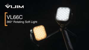 Ulanzi Vijim VL66 360 Rotatable Bi-Color LED Video Light with Cold Shoe 2000mAh Built-in Battery 3200K-6500K