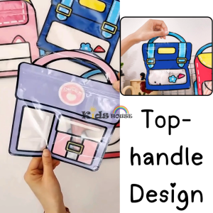Storage Bags with Handle Backpack Design Clear Zipper Plastic Seal Bags Gift Goodie Bag