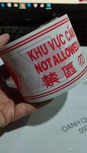 Cuộn dây rào cảnh báo khu vực cấm vào in 2 mặt loại đủ mét dây an toàn công trường khu vực cách ly
