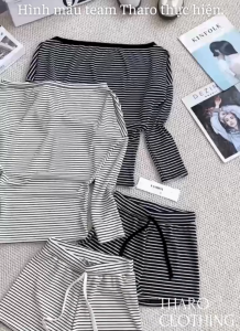 Set Bộ Nữ Quần Short + Áo Thun Sọc - Tharo Clothing [SET0047]