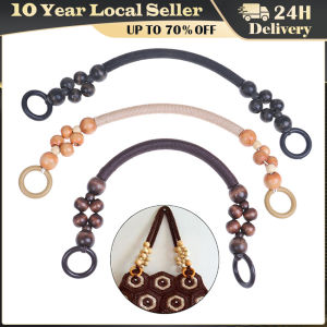 Wooden Bead Bag Handle Rope Replacement Handbag Handle Shoulder Belt for Women Handbag DIY Bag Accessories New Fashion